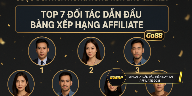 Top 7 đại lý đang dẫn đầu bảng xếp hạng affiliate Go88
